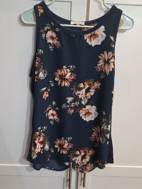 Floral Navy Sleeveless Tank Top - Maurices